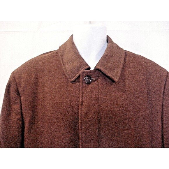 Nautica Overcoat 100% Wool Brown Lined Winter Jacket Coat Mens Size 42R - Picture 3 of 6